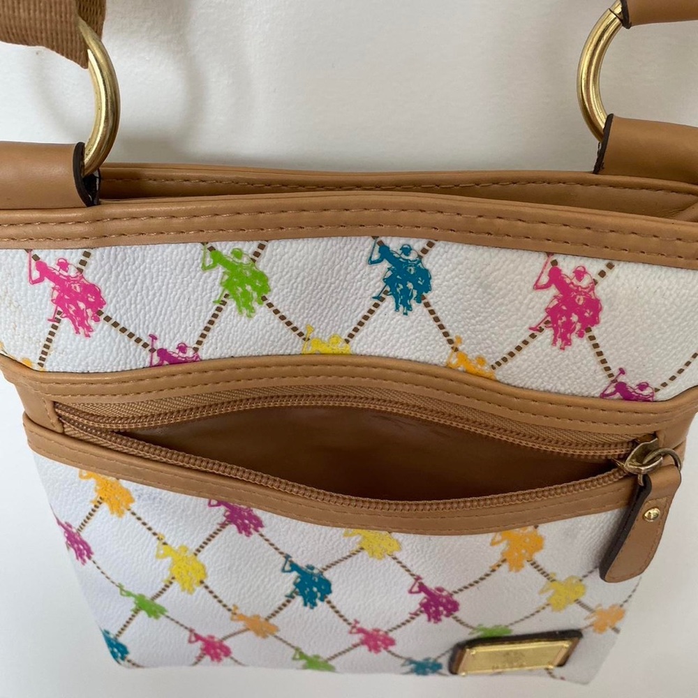 Polo Ralph Lauren multicolor argyle monogram crossbody bag/satchel - Picture 7 of 8